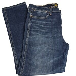 Lucky Brand Charlotte Rail Straight Leg Jeans Medium Dark Wash Blue Size 8/29